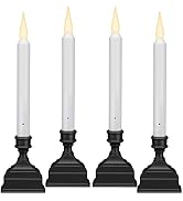 612 Vermont Battery Operated LED Window Candle with Sensor and 8 Hour Timer, Patented Dual LED Fl...