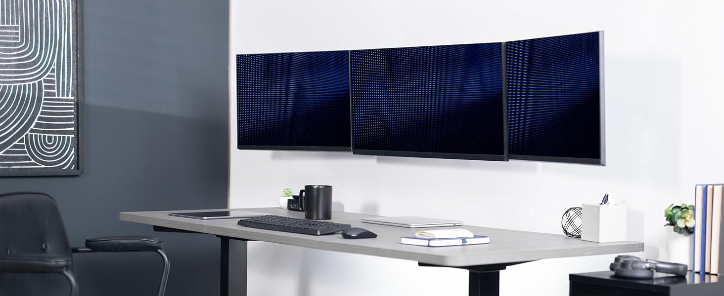 Telescoping Triple Monitor Desk Mount