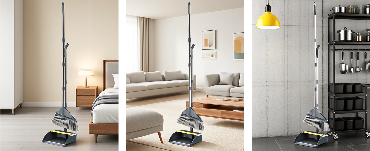 outdoor broom and dustpan set