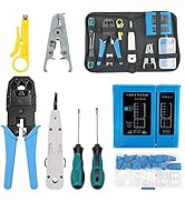 TLS.eagle Network Tool Kit Professional Network Cable Repair Set Cable Tester Screwdriver Strippi...