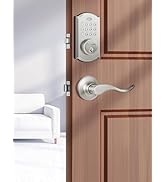 ELAMOR M19 Keyless Entry Door Lock with 2 Lever Handles, Auto Lock, 50 User Codes, Easy-to-Instal...