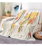 JAWO World Map Throw Blanket, Countries and Major Cities Blankets for Teens Kids Boys Girls, Map ...