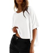 Dokotoo Summer Shirts 2026 Womens Solid T Shirts for Women Loose Oversized Tops Basic Tee