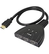 YACSEJAO 3 Port HDMI Switch,HDMI Switch 3 in 1 Out with HDMI Cable,1080P HDMI Splitter Manual HDM...