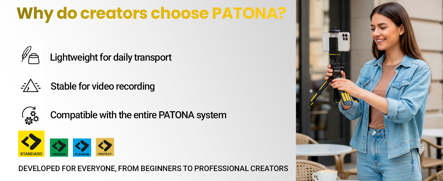 lightweight, stable and compatible with entire Patona system