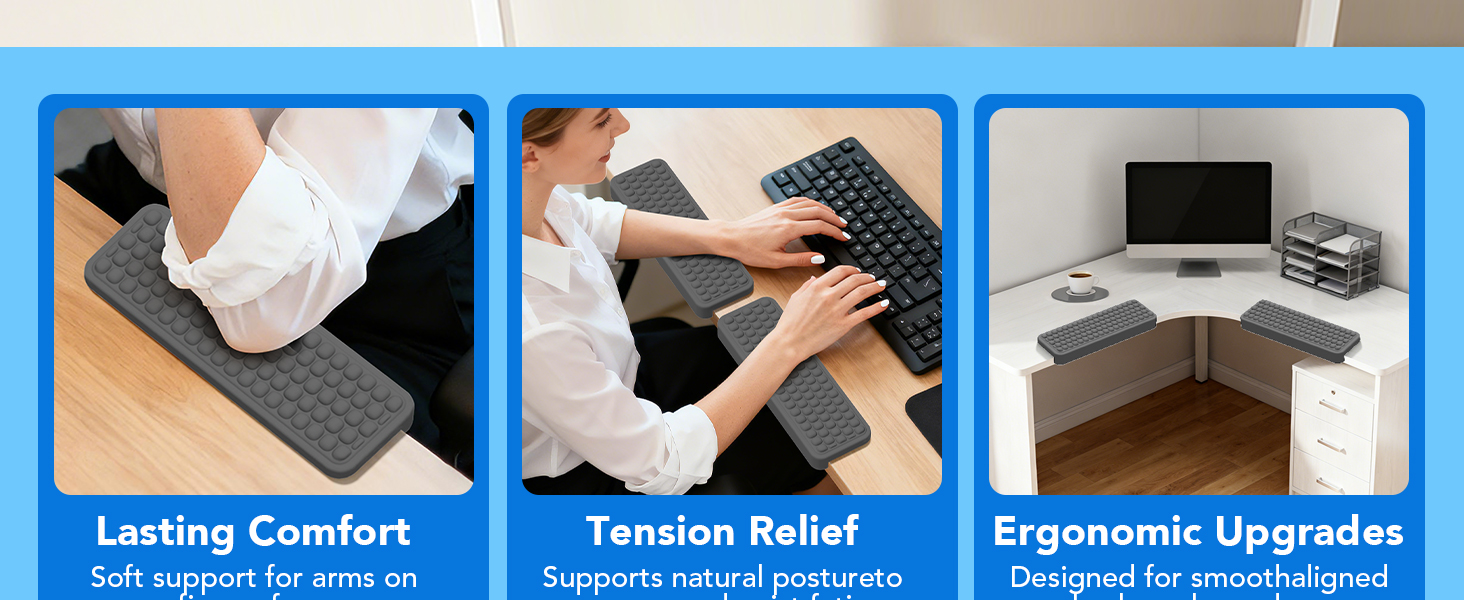 L-Shaped Wrist Rest for Computer Keyboard