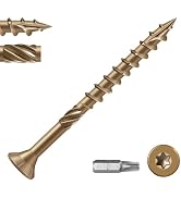 BNUOK #10 Deck Screws 4 Inch Exterior Decking Wood Screws Heavy-Duty Outdoor Torx Drive Head,Bron...