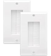 LEENUE Brush Wall Plate, Single Gang Wall Plate Cable Pass Through for Low Voltage Wires, Cord Hi...