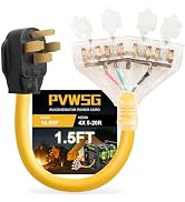 50 Amp to 20 Amp Adapter, 110 Generator RV Distribution NEMA 14-50P Male to 4X 5-15R/5-20R Female...