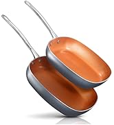 GOTHAM STEEL Diamond Nonstick Frying Pan Set, 8.5” and 9.5” Ceramic Cookware Fry Pan Set, Ultra N...