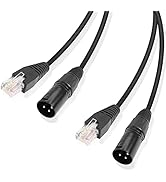 GINTOOYUN 3 Pin XLR to RJ45 Adapte Cable DMX XLR 3 Pin Male to RJ45 Male Connector Extension Cabl...