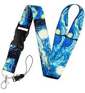 juanooo Breakaway Van Gogh Badge Lanyard for Keys &amp; ID Holder Cool Key Lanyard for ID Badges Wall...