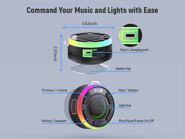 bluetooth shower speaker waterproof