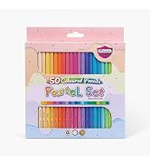 MASTERART Pastel Colored Pencils 50 Colors for Kids and Adults Coloring