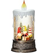 Blansong Gnome Snow Globe Candle Christmas Decorations Gifts Auto Snowfall Glitter Music Collecti...