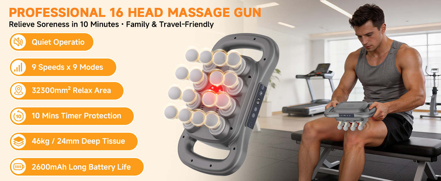 16 head massage gun