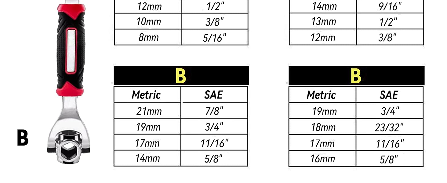 Universal Wrench 8 in 1 Socket Wrench Multi-function Wrench Tool
