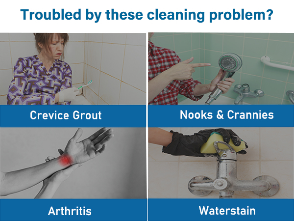 Small Cordless Power Scrubber for Grout, Tile Crevice, Corners, Bathtub, Kitchen Bathroom