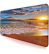 Large Extended Gaming Mouse Pad with Stitched Edges, Non-Slip Waterproof Rubber Base Mouse Pad fo...