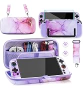 PAWDIARY Purple Marble Switch 2 2025 Carrying Travel Bag, with Hardshell PC Protective Case for N...