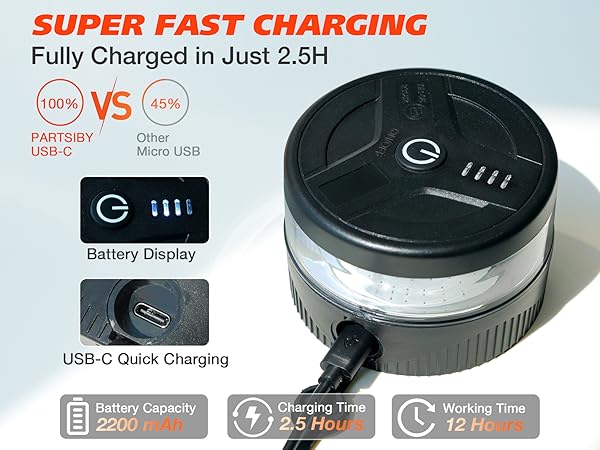 magnetic beacon light strobe wireless rechargeable led flashing