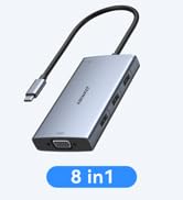 USB C to Dual HDMI Docking Station Dual Monitor,8 in 1 USB C Hub Multiple Adapter USB C Dongle