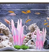 Kaiyuan Dynasty 2pc Aquarium Decor Plastic Plants Fish Tank Artificial Plants Glowing Aquarium Ke...