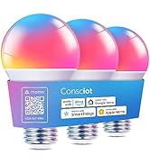 Consciot Smart Light Bulbs, Matter Color Changing LED Light Bulb, A19 E26 RGBTW Light Bulbs that ...