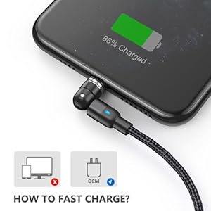 360°+180° Rotating Charging Cable