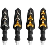 4PCS Motorcycle Turn Signals Kit with Flowing Amber LED Lights,M10 12V LED Motorcycle Lights for ...