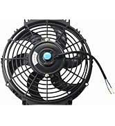 EVERESTWAY 10 Inch Black Universal Electric Radiator Slim Fan 12V 80W High Performance Cooling Pu...