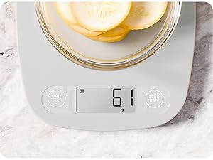 Weigh food with greater goods scale accurate in grams ounces and pounds
