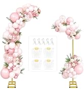 RELBRO Half Balloon Arch Kit, 7.2 x 5.9 Feet Balloon Arch Frame Stand with Spring Clips and Water...