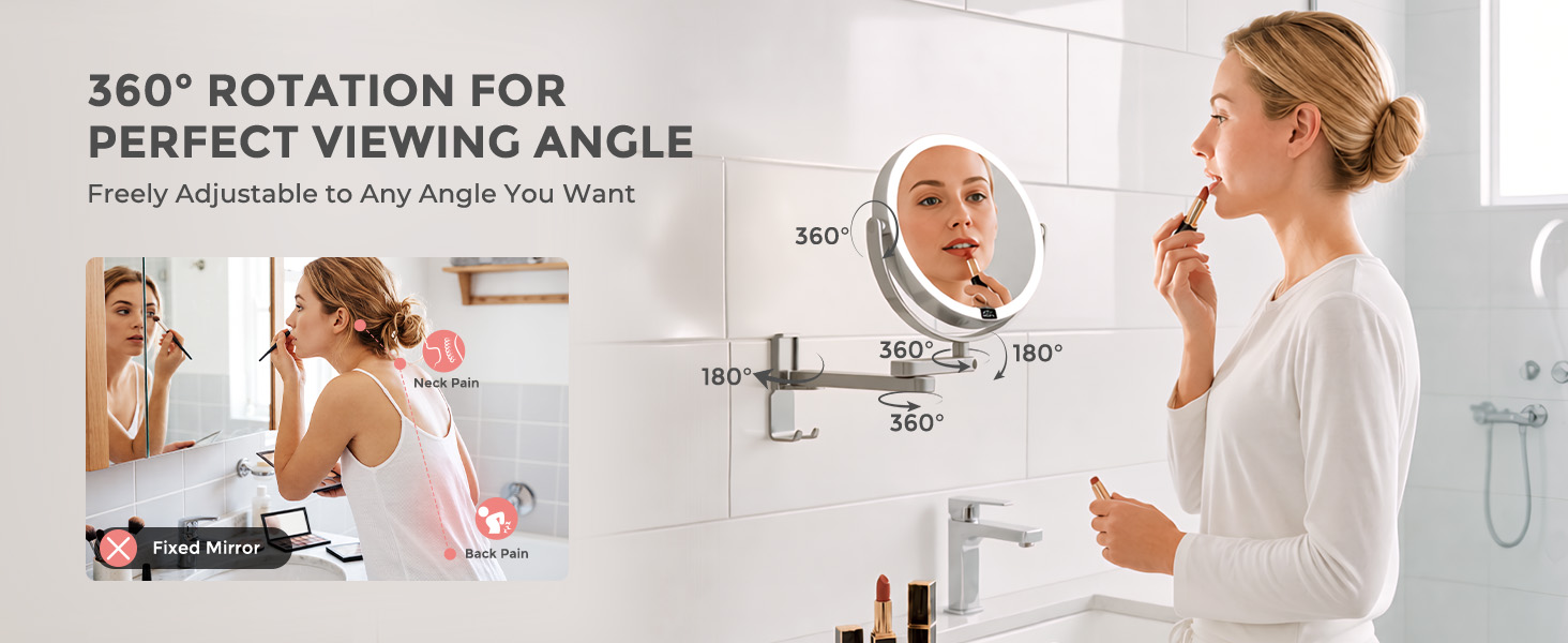 Wall Mounted Lighted Makeup Mirror