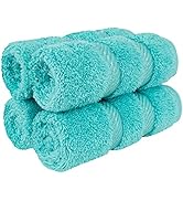 American Soft Linen Washcloths for Bathroom, 100% Turkish Cotton Washcloth Set of 4, 13x13 in Sof...
