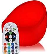 Magshion LED Color-Changing Chair Light-Up Furniture, Round Egg Shape with Remote LED Bucket Chai...