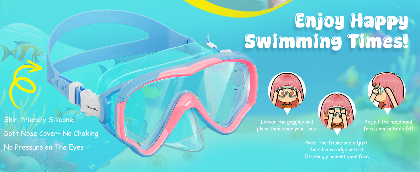 kid swimming goggles with nose cover