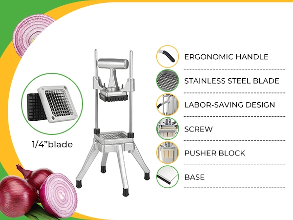 Commercial Vegetable Chopper with 1/4inch Replacement Blades
