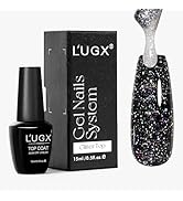 L'UGX Glitter Top Coat Gel Polish – No Wipe Clear Top Coat Gel Nail Polish, Sparkle Gel Top Coat ...