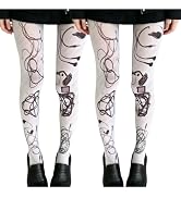 2 Pack Y2k Funky Patterned Tights Teen Girls Kawaii Fairy Grunge Clothes | 2000s Whimsy Twee Cool...