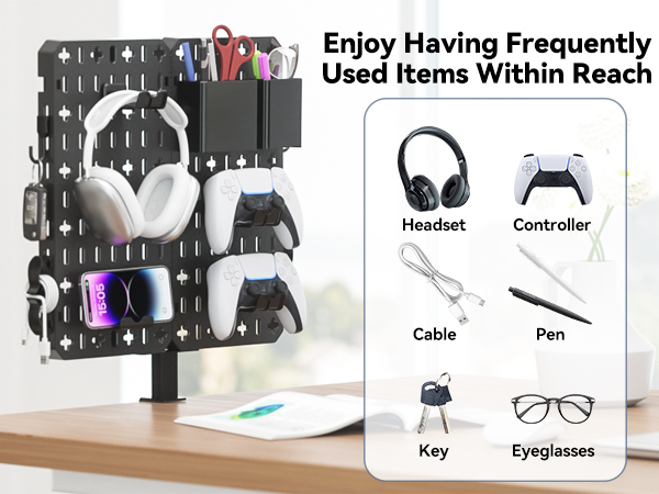 Clamp-on Desk Pegboard