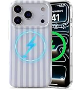 EYZUTAK Magnetic for iPhone 17 Pro Max Case Compatible with MagSafe, Fashion Cute Striped Phone C...