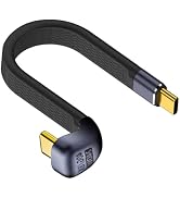 Poyiccot Short USB C Cable 240W (5inch), 180 Degree USB C Cable 40Gbps, U Shape USB C to USB C Ca...