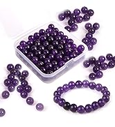 Fishdown 8mm Natural Stone Beads,100 Pcs Nature Loose Beads for Jewelry Making Natural Gemstone R...