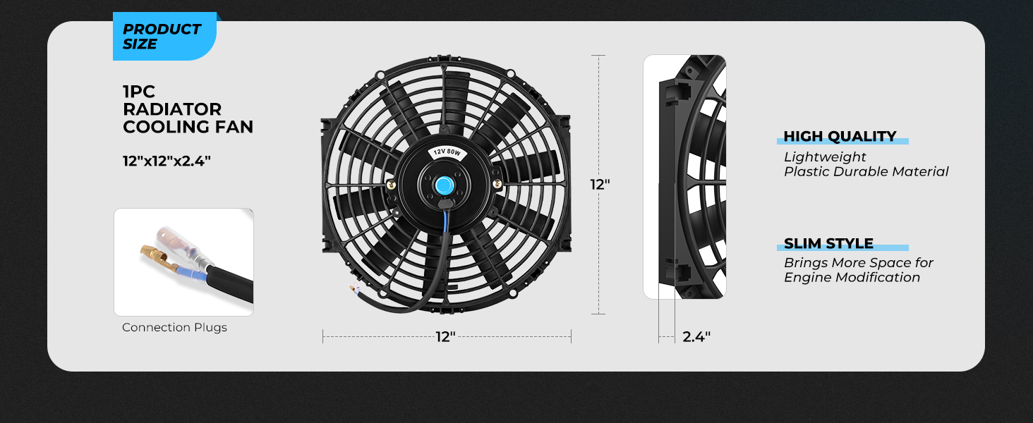 Electric Cooling Slim Radiator Fan
