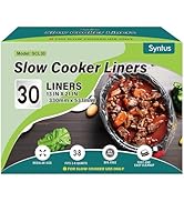Syntus Slow Cooker Liners, 30 Count Cooking Bags Large Size Disposable Pot Liners Plastic Bags, F...
