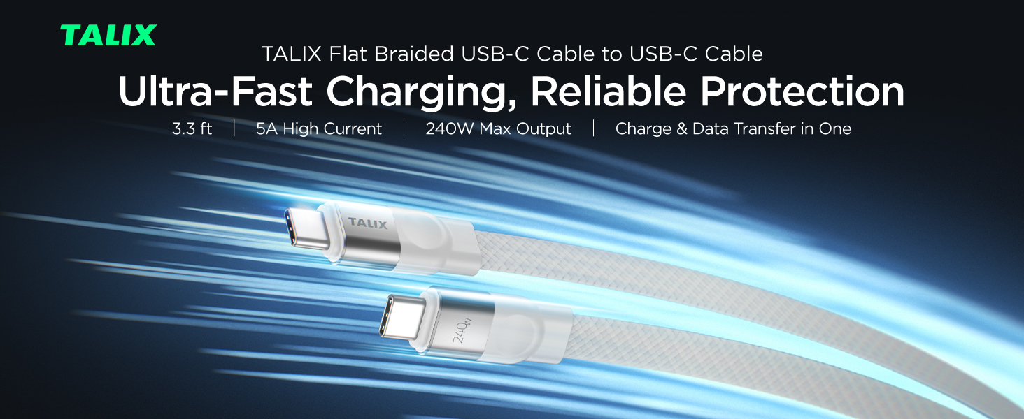 USB C to USB C Cable, 240W PD3.2 EPR Fast Charging Cord