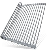 Ohuhu Roll Up Dish Drying Rack Silicone Wrapped 17.6