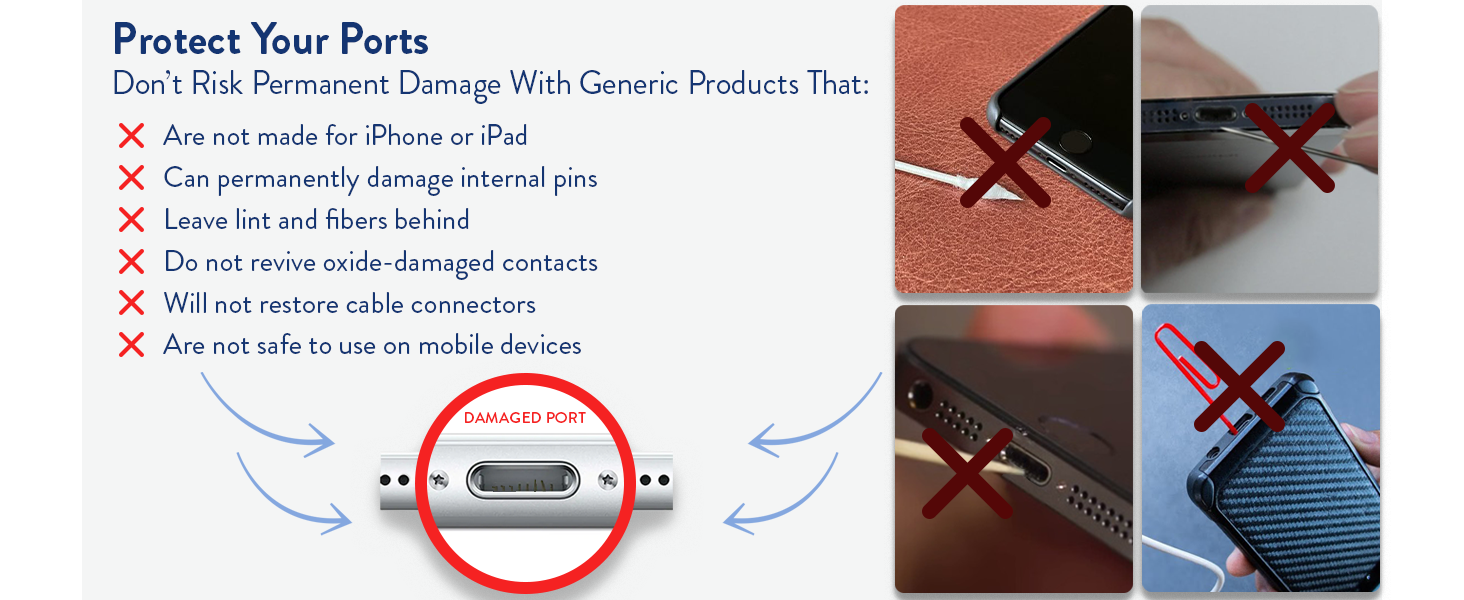 iPhone Cleaning Kit Clean Repair & Restore iPhone and iPad Ports, Lightning Cables Connectors