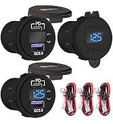 DaierTek 12V USB C Car Charger Socket, 12V USB Outlet, 48W PD Type C & QC 3.0 12 Volt Dual USB Ch...